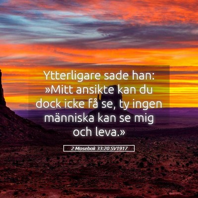 Picture 05 - 2 Mosebok 33:20 SV1917 - Ytterligare sade han: »Mitt ansikte kan du dock - Bible Verse Picture