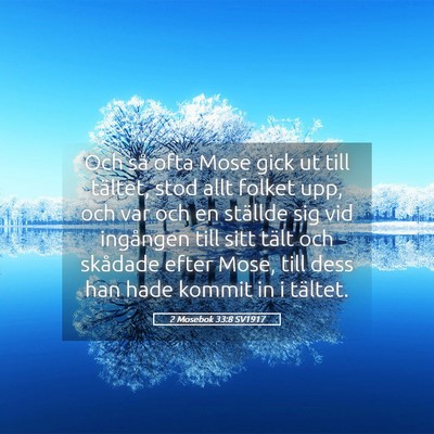 Picture 05 - 2 Mosebok 33:8 SV1917 - Och så ofta Mose gick ut till tältet, stod allt - Bible Verse Picture