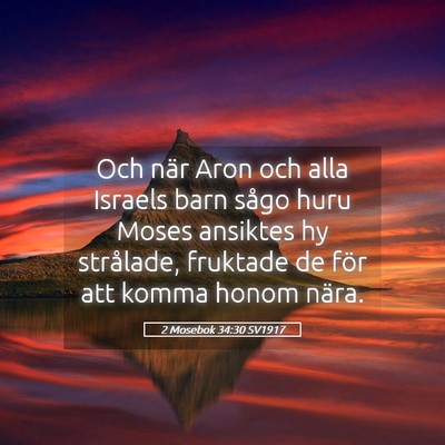 Picture 05 - 2 Mosebok 34:30 SV1917 - Och när Aron och alla Israels barn sågo huru - Bible Verse Picture