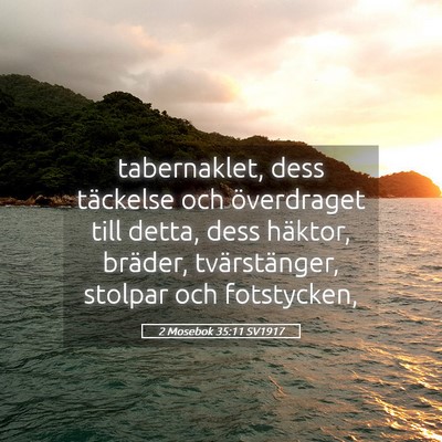 Picture 05 - 2 Mosebok 35:11 SV1917 - tabernaklet, dess täckelse och överdraget till - Bible Verse Picture