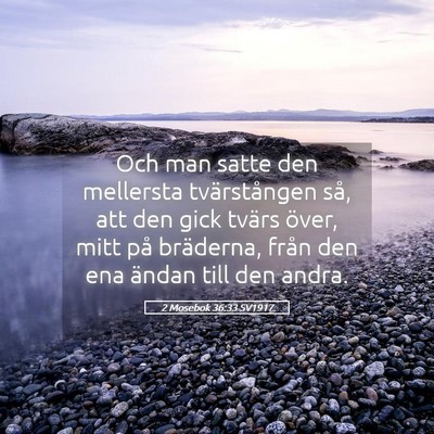 Picture 05 - 2 Mosebok 36:33 SV1917 - Och man satte den mellersta tvärstången så, - Bible Verse Picture