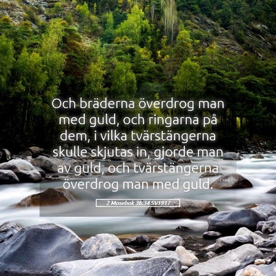 Picture 05 - 2 Mosebok 36:34 SV1917 - Och bräderna överdrog man med guld, och - Bible Verse Picture