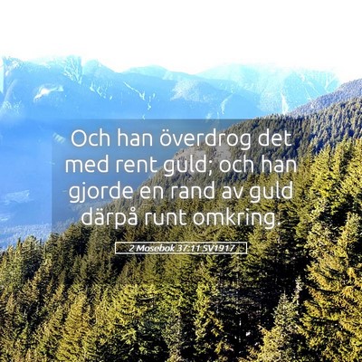 Picture 05 - 2 Mosebok 37:11 SV1917 - Och han överdrog det med rent guld; och han - Bible Verse Picture