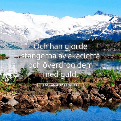 Picture 05 - 2 Mosebok 37:28 SV1917 - Och han gjorde stängerna av akacieträ och - Bible Verse Picture