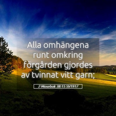 Picture 05 - 2 Mosebok 38:15 SV1917 - Alla omhängena runt omkring förgården gjordes - Bible Verse Picture
