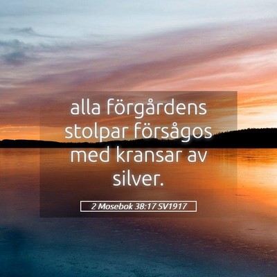 Picture 05 - 2 Mosebok 38:17 SV1917 - alla förgårdens stolpar försågos med kransar - Bible Verse Picture