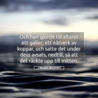 Picture 05 - 2 Mosebok 38:4 SV1917 - Och han gjorde till altaret ett galler, ett - Bible Verse Picture