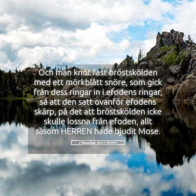 Picture 05 - 2 Mosebok 39:21 SV1917 - Och man knöt fast bröstskölden med ett - Bible Verse Picture