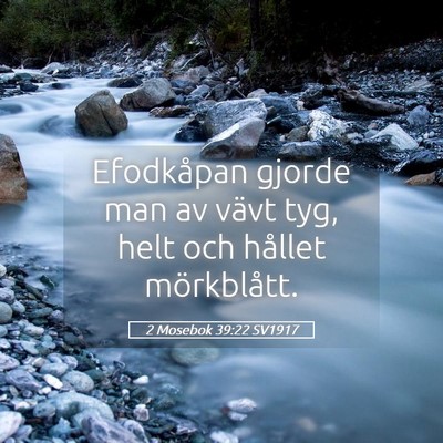 Picture 05 - 2 Mosebok 39:22 SV1917 - Efodkåpan gjorde man av vävt tyg, helt och - Bible Verse Picture