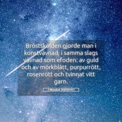 Picture 05 - 2 Mosebok 39:8 SV1917 - Bröstskölden gjorde man i konstvävnad, i samma - Bible Verse Picture