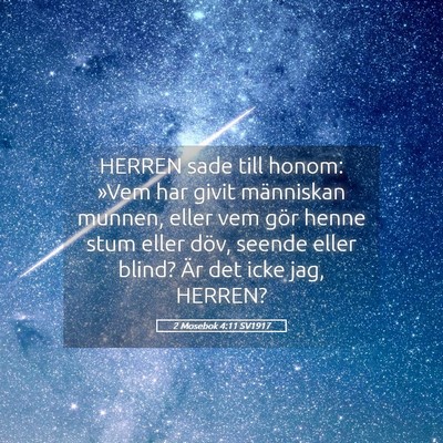 Picture 05 - 2 Mosebok 4:11 SV1917 - HERREN sade till honom: »Vem har givit - Bible Verse Picture