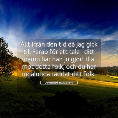 Picture 05 - 2 Mosebok 5:23 SV1917 - Allt ifrån den tid då jag gick till Farao för - Bible Verse Picture