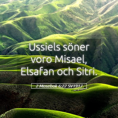 Picture 05 - 2 Mosebok 6:22 SV1917 - Ussiels söner voro Misael, Elsafan och - Bible Verse Picture