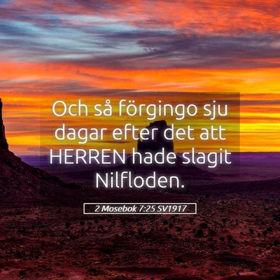 Picture 05 - 2 Mosebok 7:25 SV1917 - Och så förgingo sju dagar efter det att HERREN - Bible Verse Picture