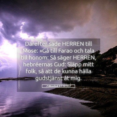 Picture 05 - 2 Mosebok 9:1 SV1917 - Därefter sade HERREN till Mose: »Gå till Farao - Bible Verse Picture