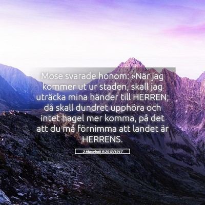 Picture 05 - 2 Mosebok 9:29 SV1917 - Mose svarade honom: »När jag kommer ut ur - Bible Verse Picture