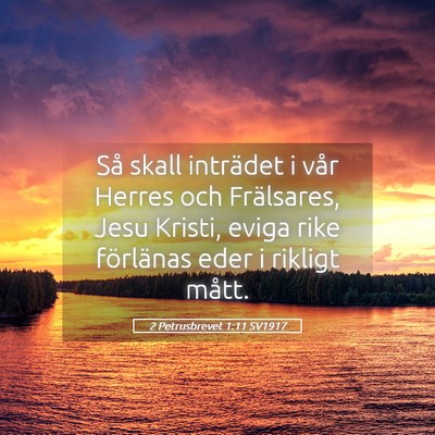 Picture 05 - 2 Petrusbrevet 1:11 SV1917 - Så skall inträdet i vår Herres och Frälsares, - Bible Verse Picture