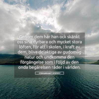 Picture 05 - 2 Petrusbrevet 1:4 SV1917 - Genom dem har han ock skänkt oss sina dyrbara - Bible Verse Picture