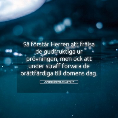 Picture 05 - 2 Petrusbrevet 2:9 SV1917 - Så förstår Herren att frälsa de gudfruktiga - Bible Verse Picture