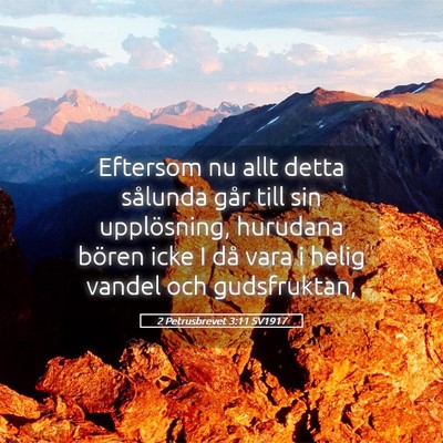 Picture 05 - 2 Petrusbrevet 3:11 SV1917 - Eftersom nu allt detta sålunda går till sin - Bible Verse Picture
