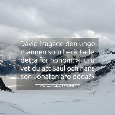 Picture 05 - 2 Samuelsboken 1:5 SV1917 - David frågade den unge mannen som berättade - Bible Verse Picture