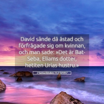 Picture 05 - 2 Samuelsboken 11:3 SV1917 - David sände då åstad och förfrågade sig om - Bible Verse Picture