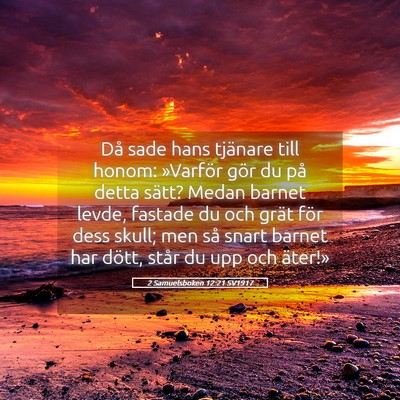 Picture 05 - 2 Samuelsboken 12:21 SV1917 - Då sade hans tjänare till honom: »Varför gör - Bible Verse Picture
