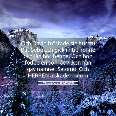Picture 05 - 2 Samuelsboken 12:24 SV1917 - Och David tröstade sin hustru Bat-Seba och gick - Bible Verse Picture