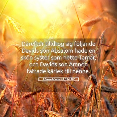 Picture 05 - 2 Samuelsboken 13:1 SV1917 - Därefter tilldrog sig följande Davids son - Bible Verse Picture