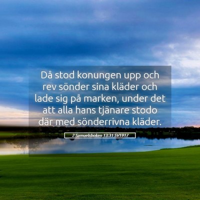 Picture 05 - 2 Samuelsboken 13:31 SV1917 - Då stod konungen upp och rev sönder sina - Bible Verse Picture