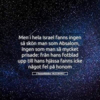 Picture 05 - 2 Samuelsboken 14:25 SV1917 - Men i hela Israel fanns ingen så skön man som - Bible Verse Picture