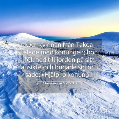 Picture 05 - 2 Samuelsboken 14:4 SV1917 - Och kvinnan från Tekoa talade med konungen; hon - Bible Verse Picture