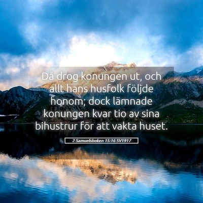 Picture 05 - 2 Samuelsboken 15:16 SV1917 - Då drog konungen ut, och allt hans husfolk - Bible Verse Picture