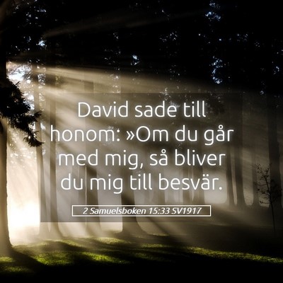 Picture 05 - 2 Samuelsboken 15:33 SV1917 - David sade till honom: »Om du går med mig, så - Bible Verse Picture