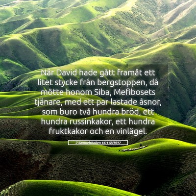 Picture 05 - 2 Samuelsboken 16:1 SV1917 - När David hade gått framåt ett litet stycke - Bible Verse Picture