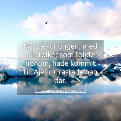 Picture 05 - 2 Samuelsboken 16:14 SV1917 - När så konungen, med allt folket som följde - Bible Verse Picture