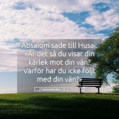 Picture 05 - 2 Samuelsboken 16:17 SV1917 - Absalom sade till Husai: »Är det så du visar - Bible Verse Picture