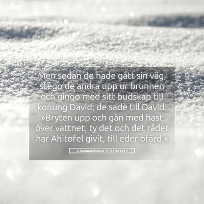 Picture 05 - 2 Samuelsboken 17:21 SV1917 - Men sedan de hade gått sin väg, stego de andra - Bible Verse Picture