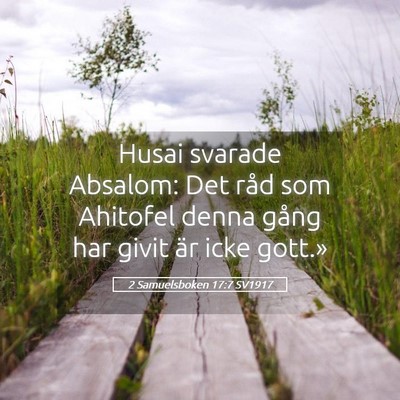 Picture 05 - 2 Samuelsboken 17:7 SV1917 - Husai svarade Absalom: Det råd som Ahitofel - Bible Verse Picture