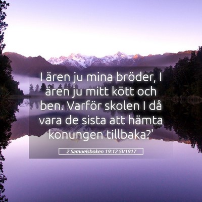 Picture 05 - 2 Samuelsboken 19:12 SV1917 - I ären ju mina bröder, I ären ju mitt kött - Bible Verse Picture