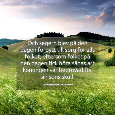 Picture 05 - 2 Samuelsboken 19:2 SV1917 - Och segern blev på den dagen förbytt till sorg - Bible Verse Picture