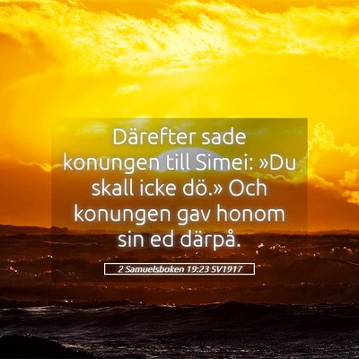 Picture 05 - 2 Samuelsboken 19:23 SV1917 - Därefter sade konungen till Simei: »Du skall - Bible Verse Picture