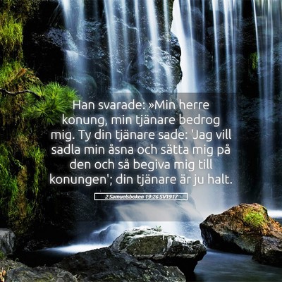 Picture 05 - 2 Samuelsboken 19:26 SV1917 - Han svarade: »Min herre konung, min tjänare - Bible Verse Picture
