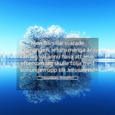 Picture 05 - 2 Samuelsboken 19:34 SV1917 - Men Barsillai svarade konungen: »Huru många år - Bible Verse Picture