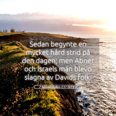 Picture 05 - 2 Samuelsboken 2:17 SV1917 - Sedan begynte en mycket hård strid på den - Bible Verse Picture