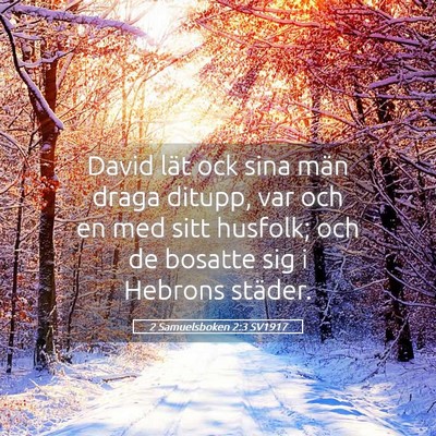 Picture 05 - 2 Samuelsboken 2:3 SV1917 - David lät ock sina män draga ditupp, var och en - Bible Verse Picture