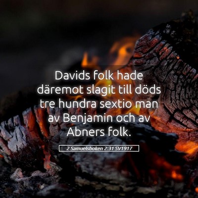 Picture 05 - 2 Samuelsboken 2:31 SV1917 - Davids folk hade däremot slagit till döds tre - Bible Verse Picture