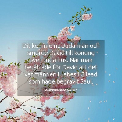 Picture 05 - 2 Samuelsboken 2:4 SV1917 - Dit kommo nu Juda män och smorde David till - Bible Verse Picture