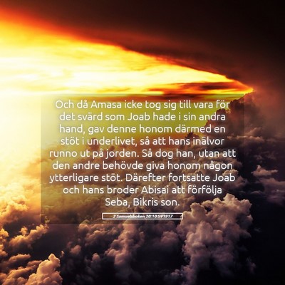Picture 05 - 2 Samuelsboken 20:10 SV1917 - Och då Amasa icke tog sig till vara för det - Bible Verse Picture