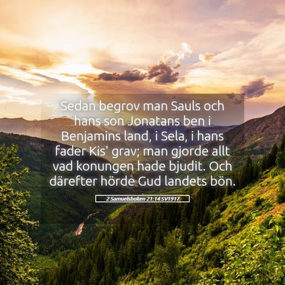 Picture 05 - 2 Samuelsboken 21:14 SV1917 - Sedan begrov man Sauls och hans son Jonatans ben - Bible Verse Picture